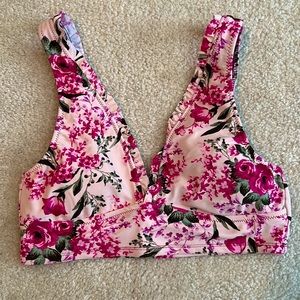 Light Pink floral bathing suit top